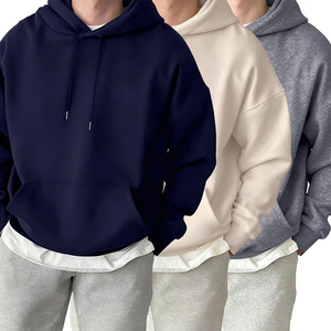 Pull à capuche d'hiver pour homme 100% coton, écologique, anti-boulochage, anti-rétrécissement, anti-plis, en tissu tricoté 250g, coupe classique - Product Image 1