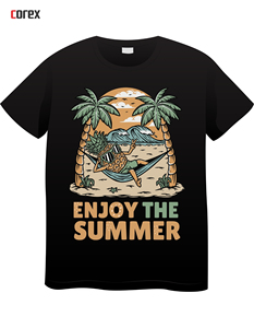 Camiseta de Hombre Personalizada, Negra, Formal, de Verano, Tejida, Cuello Redondo, Manga Corta, Corte Regular, Impresión DTF, Algodón, Secado Rápido, Anti-encogimiento - Product Image 6
