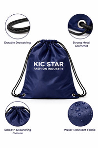 Custom Logo Print Polyester Drawstring <b>Bag</b> Durable Water Resistant <b>String</b> Backpack High Quality Drawstring <b>Bag</b> Made In Pakistan - Product Image 2