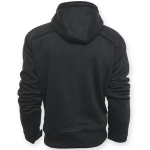 Chaqueta de Motocicleta para Hombre, Negra, de Forro Polar, con Capucha y Cierre Frontal, Protectora, Cortavientos, Informal, para Todas las Estaciones - Product Image 2