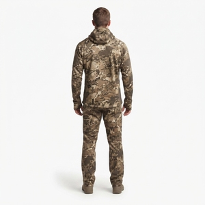 OEM <b>Men's</b> Adults Heavyweight Grid Fleece Merino Blend <b>Camo</b> Performance Breathable Moisture-Wicking Hunting Half-Zip <b>Hoodie</b> - Product Image 2