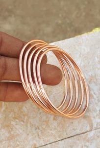 Handmade <b>Copper</b> <b>Bangle</b> Set Dainty Stacking <b>Bangles</b> Handmade jewelry Minimalist Eco Friendly <b>Copper</b> <b>Bangle</b> Set - Product Image 3