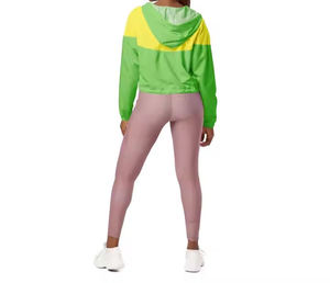 Chaqueta Cortavientos con Capucha para Mujer, Diseño Color Block, Cierre de Cremallera, Resistente al Agua, Ligera, para Primavera, Ajuste Holgado - Product Image 4