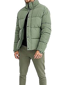 Venta al por mayor de invierno casual chaqueta acolchada de los hombres cremallera personalizado hombres parche manga chaqueta de bombardero OEM chaqueta de los hombres personalizados - Product Image 2