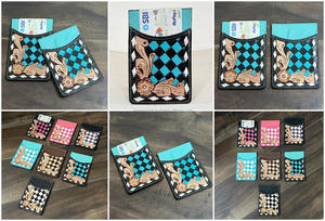 Cartera de Cuero Hecha a Mano de Lujo con MOQ Bajo, Personalizada, con Diseño a Cuadros, Delgada, para Tarjetas de Crédito, sin Cierre - Product Image 3