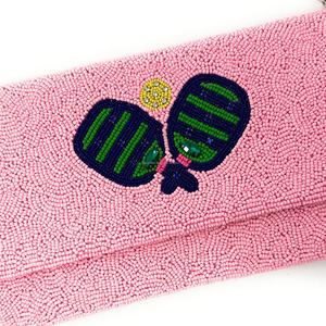 Bolso de Noche Plegable con Diseño de Raqueta de Tenis y Cuentas Hechas a Mano, Tamaño Personalizado, Cartera Deportiva para Mujer, Bolsos Casuales al por Mayor - Product Image 3