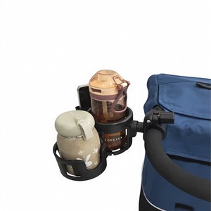ZX-250 3-in-1 Plastic Cup Holder with Fixed or <b>Clamp</b> <b>Strap</b> for Pet & Baby Strollers - Product Image 4
