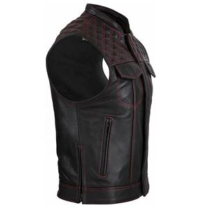 Gilet en cuir pour hommes Style motard Équipement de protection de haute qualité Durable Design classique Équipement de protection de haute qualité Design classique - Product Image 3