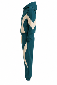 Ensemble de survêtement OEM pour homme, style vintage minimaliste, en polaire respirant, avec veste à capuche et pantalon droit assorti, design tissé - Product Image 4
