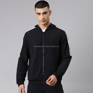 Vêtements Nardon Vente en gros Logo personnalisé Veste coupe-vent personnalisée à capuche zippée pour hommes Veste coupe-vent Nardon - Product Image 1
