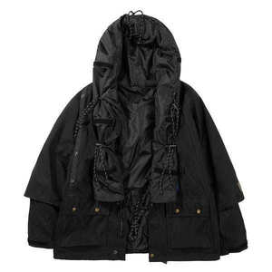 Veste technique imperméable pour homme, streetwear tactique, multi-poches, cargo, coupe-vent à capuche, Harajuku, vêtements de ville fonctionnels - Product Image 1