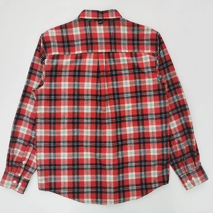 Chemises de travail à carreaux 100 % coton à bords bruts, double poche poitrine, boutons-pression, style streetwear automne, écologiques, directement de l'usine - Product Image 2