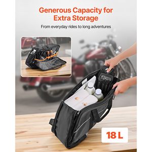 Forro para Alforjas de Motocicleta Compatible con Harley Davidson 1993-2022, Bolsa de Almacenamiento de 18 L, Organizador de Equipaje de Viaje, Negro - Product Image 3