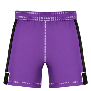 Pantalones Cortos de Rugby Morados y Negros con Cintura Elástica y Cordón Ajustable, Ropa Deportiva Ligera para Entrenamiento y Partidos - Product Image 2