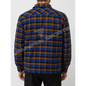 Long Sleeve 100% Cotton <b>Flannel</b> Fabric Shirt <b>Jacket</b> Plaid Spring Men's Blouse Leisure Business Shirt For Men - Product Image 5