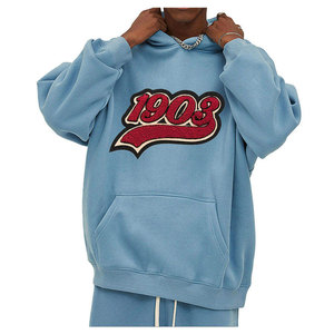 Sudadera con capucha oversize con bordado desgastado y parches, con cremallera, 100% algodón, efecto descolorido por el sol, lavado ácido, estilo streetwear premium. - Product Image 1