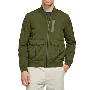 Custom Dark Olive Utility Bomber <b>Jacket</b> for <b>Men</b> Full Zip Multi Pocket <b>Flight</b> Inspired Casual Streetwear Outerwear Modern Fashion - Product Image 1
