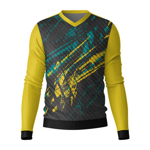 Camiseta Deportiva de Talla Grande para Hombre, Elástica y Cómoda, de Manga Larga, Cuello en V, Otoño 2026, Nuevos Diseños - Product Image 5