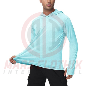 ออกแบบโลโก้ของคุณเอง เสื้อฮู้ดดี้ตกปลาสำหรับผู้ชาย น้ำหนักเบา แห้งเร็ว ราคาขายส่ง - Product Image 2