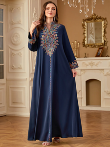 Vestido Musulmán Eid Abaya para Mujer, Vestidos Largos Musulmanes Bordados, Caftán Largo para Fiesta, Jalabiya Ramadán, Túnica Árabe Dubai 2026 - Product Image 1