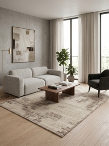 Luxury Hand Knotted Wool Rug Modern Floral Beige Area <b>Carpet</b> Custom Handmade Cut Pile Latex Backing for Wholesale - Product Image 1