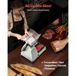 Affettatrice Elettrica Commerciale da 10 Pollici, 320W, Lama in Acciaio SUS420, Spessore Regolabile 0-0,4 Pollici, Affettatrice per Carne - Product Image 5