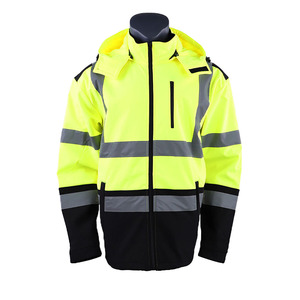 Chaqueta de Seguridad Reflectante de Alta Visibilidad Premium, Impermeable, con Capucha, para Trabajadores de la Construcción, Carreteras y Exteriores - Product Image 1