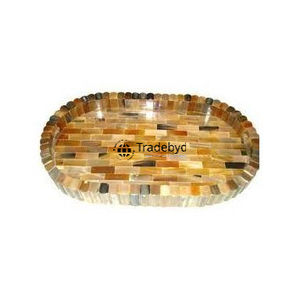 Plateau de service en corne moderne de qualité supérieure fait à la main avec design amovible, accent décoratif élégant par Tradebyd - Product Image 3