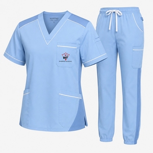 Ensemble d'uniformes médicaux professionnels unisexes avec poches pour médecins, infirmières et personnel, en tissu confortable et fonctionnel - Product Image 4