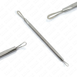 Extracteur de points noirs et d'acné en acier inoxydable de 12 cm, outil professionnel pour éliminer les comédons et nettoyer les pores du visage - Product Image 3