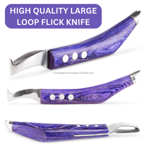 Venta caliente equipo de herrador cuchillo de bucle hoja estrecha derecha mango de madera derecho cuchillo de hoja de caída de pasillo curvo libre de óxido - Product Image 2