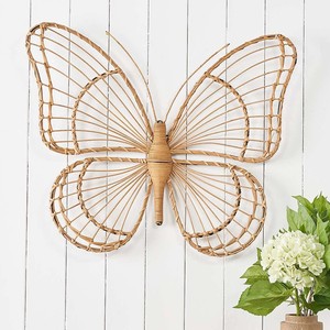 Hermosas mariposas de ratán para colgar en la pared, decoraciones de boda, arte mural de mariposas tejidas a mano. - Product Image 1