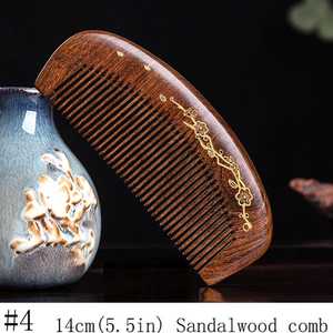 Peine de madera de durazno, peine de sándalo, peine de sándalo natural, peine de madera antiestático, artesanía natural - Product Image 4