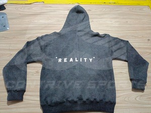 Sudadera de Alta Calidad 100% Algodón con Cierre, Corte Holgado, Estilo Urbano para Hombre, Estampado Serigrafiado, Lavado Ácido Vintage, Hombros Caídos - Product Image 4