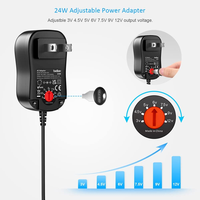 Adaptateur universel 24W 3V-12V AC/DC avec 8 embouts pour routeur, bande lumineuse, caméra CCTV, haut-parleur et autres appareils électroniques domestiques