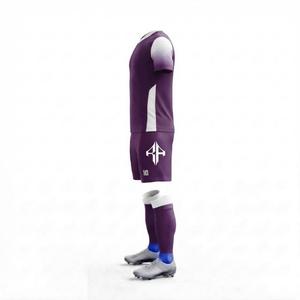 Ensemble de maillot de football à manches courtes avec impression sublimée violette, 100% polyester de haute qualité, pour hommes, par RIVIAN ATLANTIC - Product Image 5