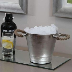 Cubo de hielo metálico de diseño minimalista con tapa y pala para hielo, suministros para bar en casa, resistente al óxido, cubo sostenible para enfriar vino - Product Image 5