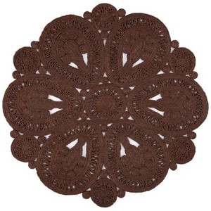 Tapis rectangulaire en jute fait main, motif médaillon, style oriental, antidérapant, écologique, à poils plats, pour la maison et les pique-niques - Product Image 4