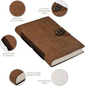 Handmade Brown Leather Hardcover Spiral Binding <b>Notepad</b> with Vintage Floral Embossed Design-Gift for Travel Journal & Sketchbook - Product Image 3