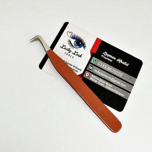 Professionnel de haute qualité japonais durable en acier inoxydable 90 degrés mince botte brun pince à cils Volume testé à la main - Product Image 4