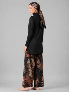 Hot Selling Women Islamic Swimwear Modest burkini <b>set</b> High Waist Front Logo <b>Tie</b> <b>Dye</b> Letter Animal Print Eco-Friendly Waterproof - Product Image 5