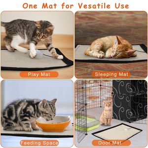 Small 14.96x11.42in <b>Cat</b> Scratcher Natural Sisal <b>Scratching</b> Mat for <b>Cats</b> <b>Cat</b> <b>Trees</b> & Scratcher Product Category - Product Image 4