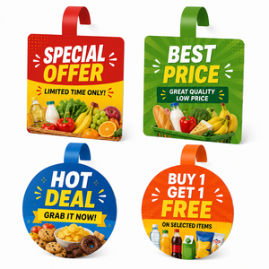 Etiqueta de Precio Colgante con Gancho, Oferta Especial, Mejor Precio, Gran Oferta, Compra 1 y Lleva 1 Gratis para Supermercado - Product Image 1