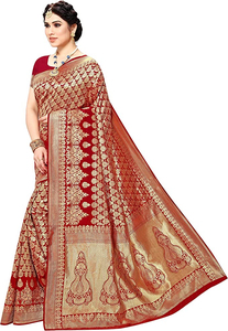 Sari de poliéster Georgette de diseñador premium para mujer, largo hasta el suelo, para fiestas de verano e invierno, diseño moderno, para festivales, sin arrugas - Product Image 4