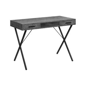 Scrivania per Computer Contemporanea da 42 Pollici in Laminato Grigio e Metallo Nero per Ufficio Domestico, Configurazione Sinistra e Destra con Cassetti Portaoggetti - Product Image 2