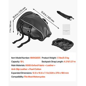 Bolsa Trasera Impermeable para Motocicleta de PVC de 10L para Almacenamiento en el Asiento Trasero - Product Image 5