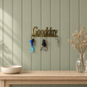 SHUBHAM Porte-clés mural décoratif en laiton antique Goodday avec plusieurs crochets pour l'entrée de la maison, le salon - Product Image 2
