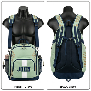 Bolsa Deportiva de Voleibol para Hombre, Tela de Poliéster 600D Premium, Paneles Duraderos en Verde Menta y Azul Marino, Logotipo Impreso Personalizado, Correas Ajustables - Product Image 1