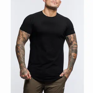 Mens Gym Workout Slim Fit Short Sleeve T-Shirt Cotton Performance Athletic Shirts Running Fitness Tee