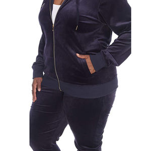 Fabricante al por mayor de ropa deportiva de lana con capucha para mujer, conjunto deportivo de dos piezas para fitness, proveedor OEM para mujer - Product Image 5